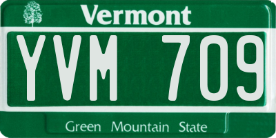 VT license plate YVM709