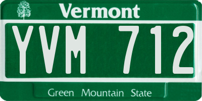 VT license plate YVM712