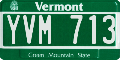 VT license plate YVM713