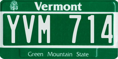 VT license plate YVM714