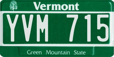 VT license plate YVM715
