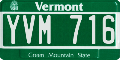 VT license plate YVM716