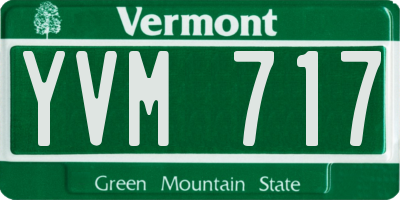 VT license plate YVM717