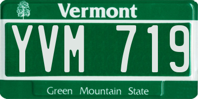 VT license plate YVM719