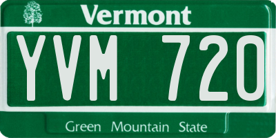VT license plate YVM720