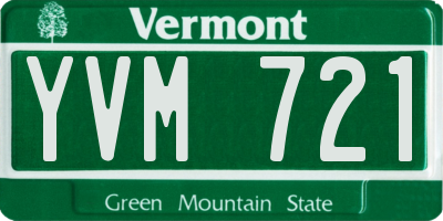VT license plate YVM721