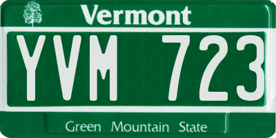 VT license plate YVM723