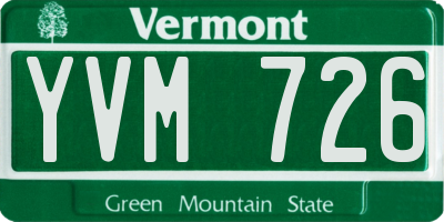 VT license plate YVM726
