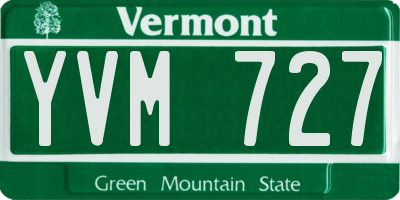 VT license plate YVM727