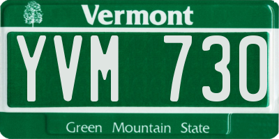 VT license plate YVM730