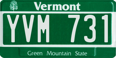 VT license plate YVM731