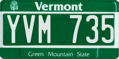 VT license plate YVM735