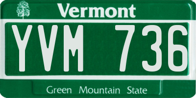 VT license plate YVM736