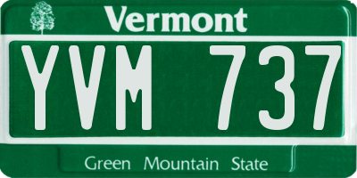 VT license plate YVM737