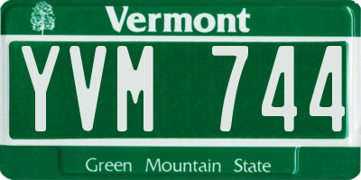 VT license plate YVM744