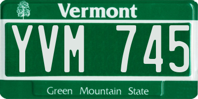 VT license plate YVM745