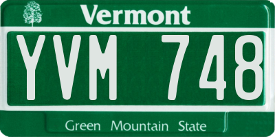 VT license plate YVM748
