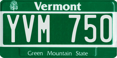 VT license plate YVM750