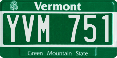 VT license plate YVM751