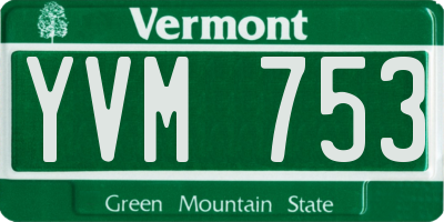 VT license plate YVM753