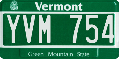 VT license plate YVM754