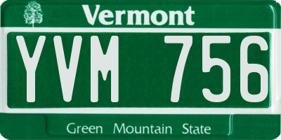 VT license plate YVM756