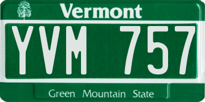 VT license plate YVM757