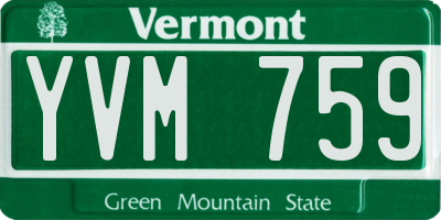 VT license plate YVM759