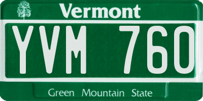 VT license plate YVM760