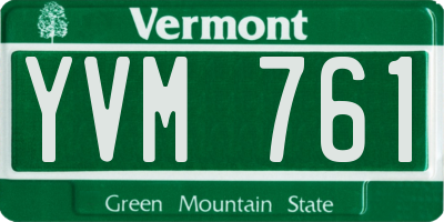 VT license plate YVM761