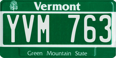 VT license plate YVM763