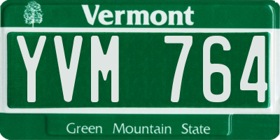 VT license plate YVM764
