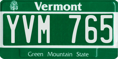 VT license plate YVM765