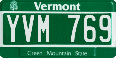 VT license plate YVM769