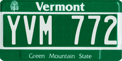 VT license plate YVM772