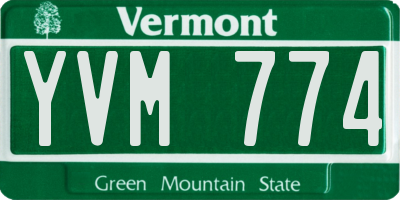 VT license plate YVM774