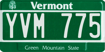 VT license plate YVM775