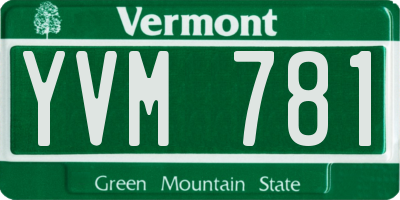VT license plate YVM781