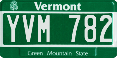 VT license plate YVM782