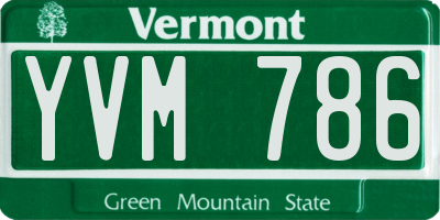 VT license plate YVM786