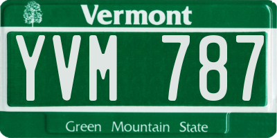 VT license plate YVM787