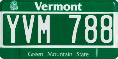VT license plate YVM788