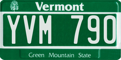 VT license plate YVM790
