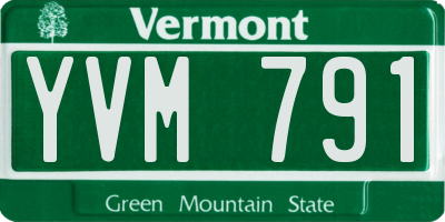 VT license plate YVM791