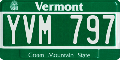 VT license plate YVM797