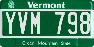 VT license plate YVM798