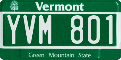VT license plate YVM801