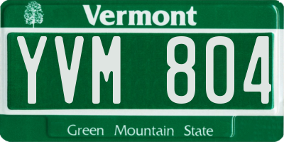 VT license plate YVM804