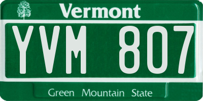 VT license plate YVM807