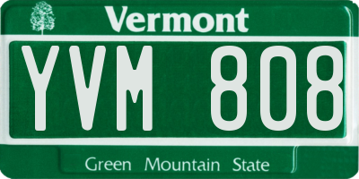 VT license plate YVM808